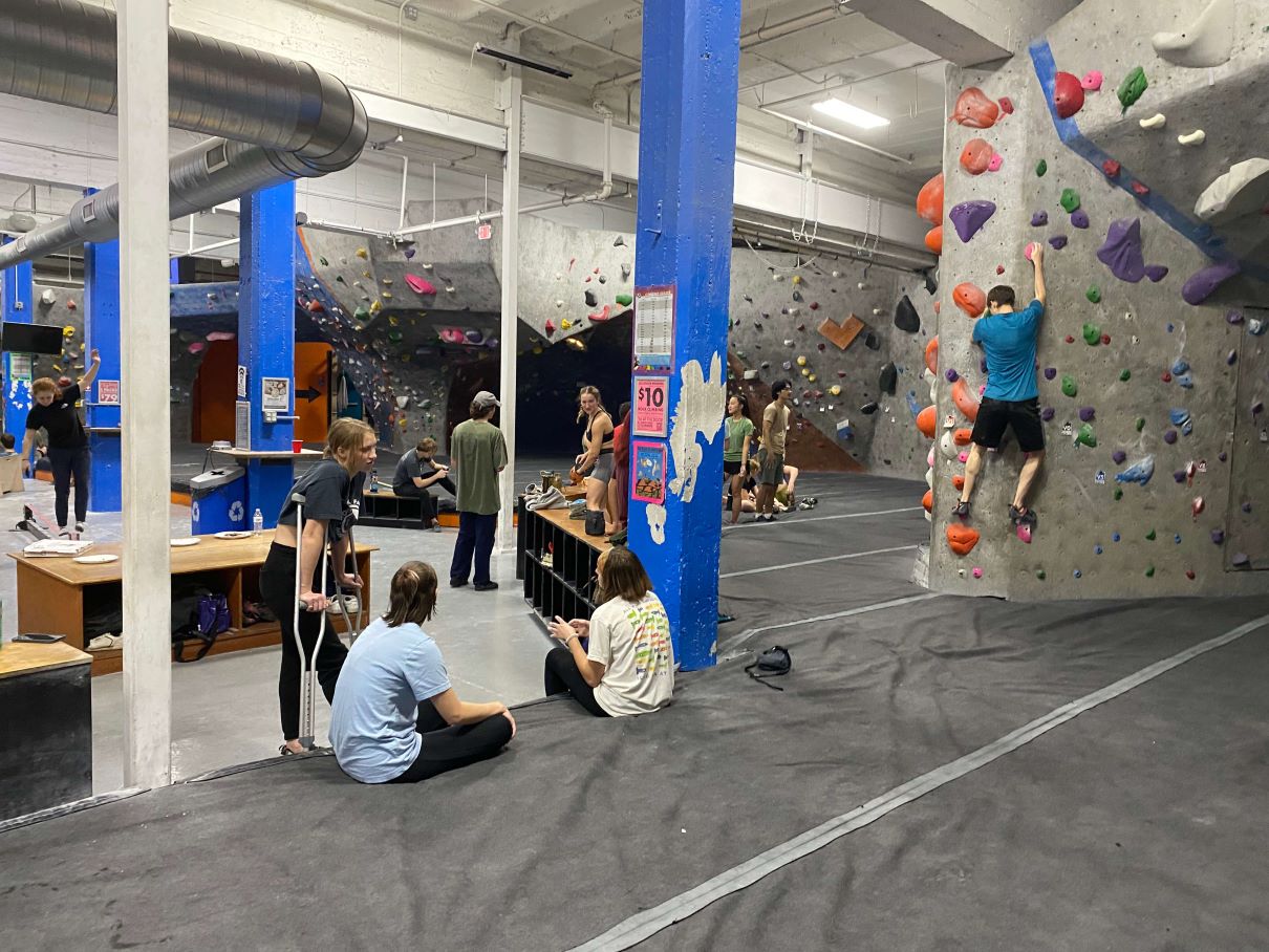 A wide view of Rock Spot South Boston climbing gym